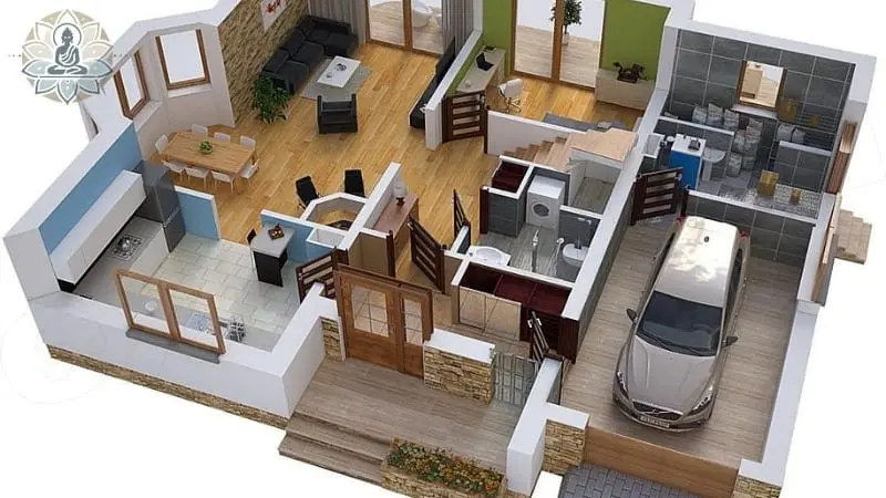 Tránh đặt nhà vệ sinh ở trung tâm ngôi nhà