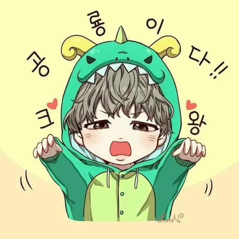 Cặp đôi đáng yêu với avatar đôi khủng long cute, thể hiện sự gắn kết dễ thương và độc đáo