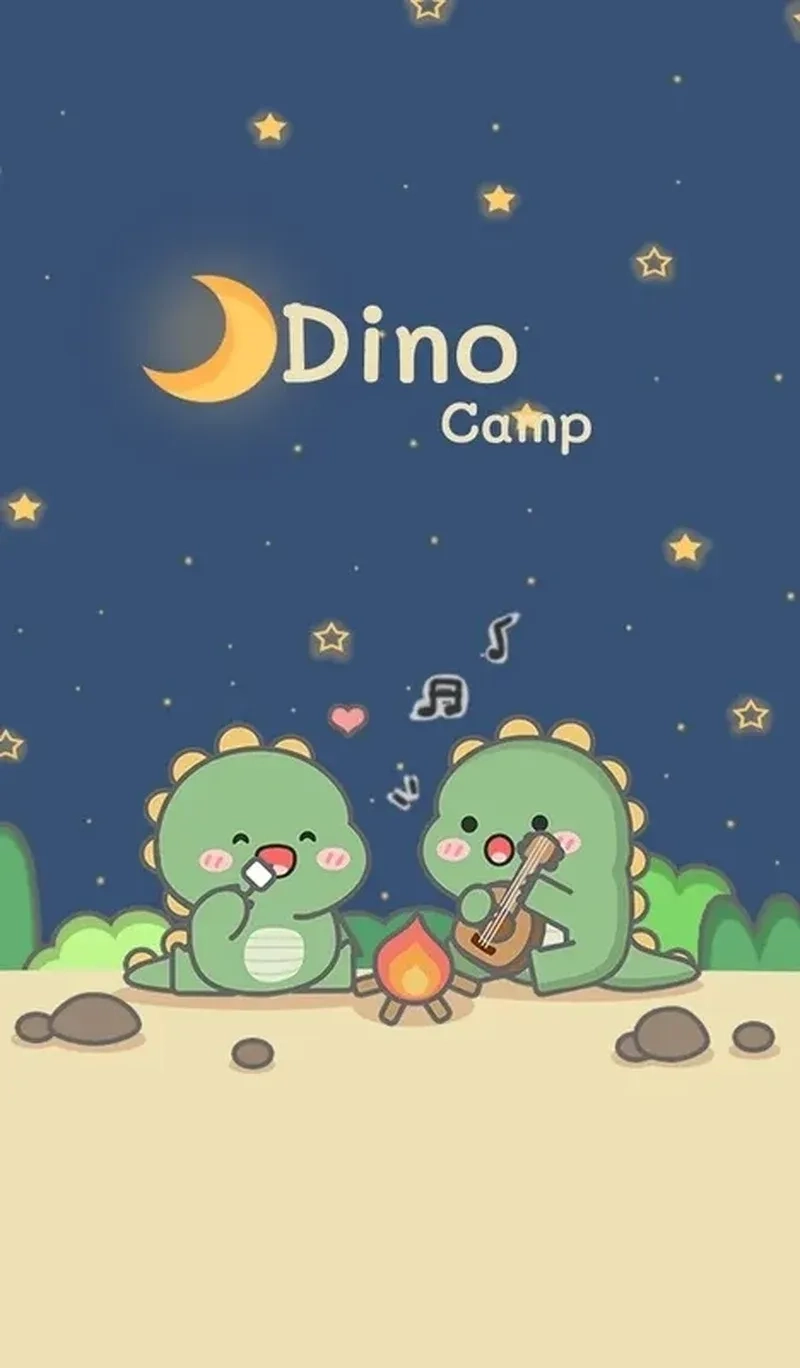 Tận hưởng sự dễ thương với hình nền con khủng long cute, giúp màn hình của bạn sinh động hơn