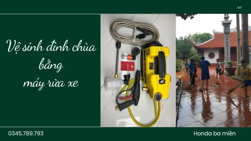 Lợi ích nổi bật của máy rửa xe trong vệ sinh đình chùa