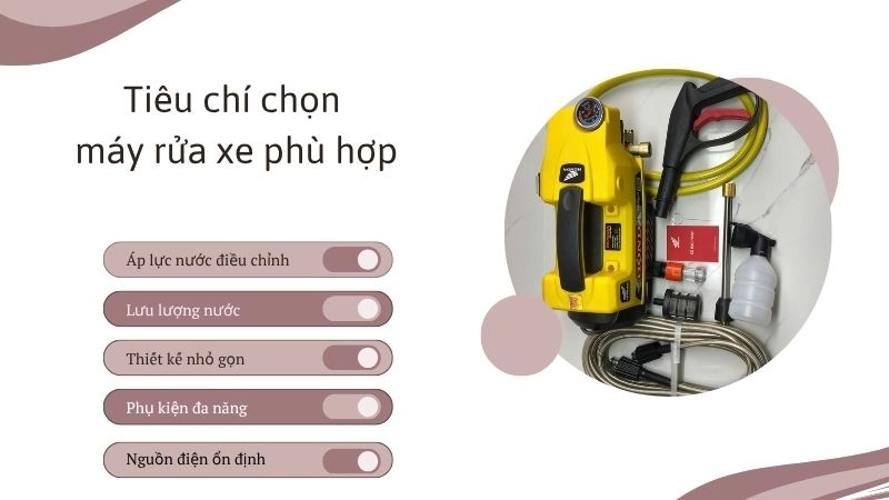 Tiêu chí chọn máy rửa xe phù hợp cho không gian linh thiêng